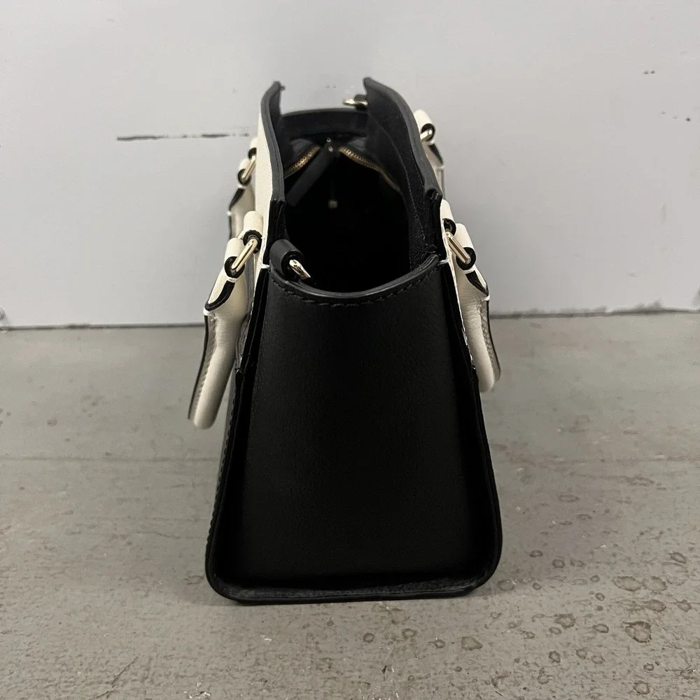 Kate Spade New York Grove Street Caley Leather Satchel Tote Bag Set‎ Black Cream